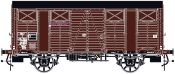 L.S. Models LS31308 - H0 - Gedeckte Güterwagen K 29 OCEM, SNCF, Ep. III - Wagen 1